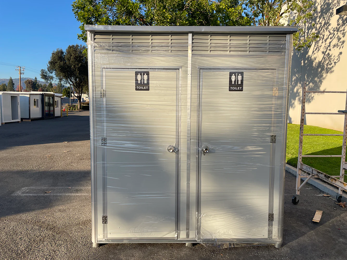 Portable Double Stall Restroom Sink Toilet