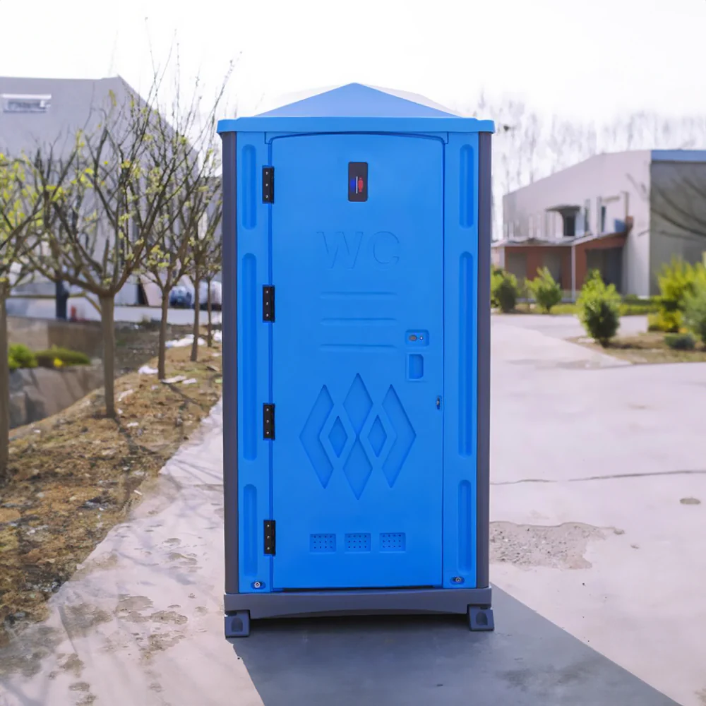 Portable Single Stall PE Restroom Sink Flushing Toilet